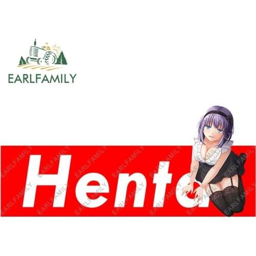 EARLFAMILY 13cm x 5.7cm for Hentai Sexy Girl Car Stickers Motorcycle Decal Vinyl Car Wrap Windows Trunk Laptop RV JDM VAN Decor