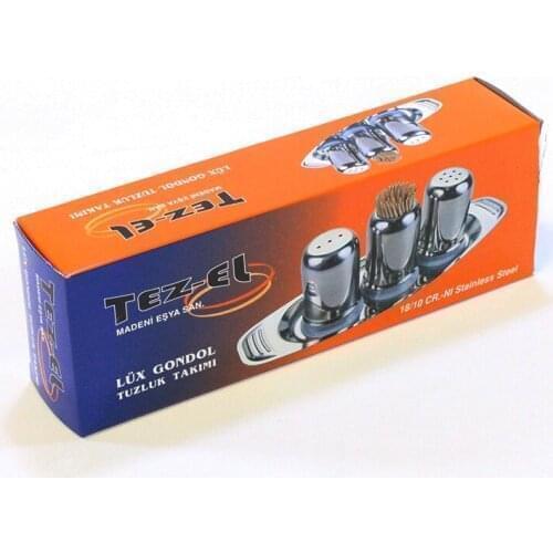 Eminox 3 PCs Chrome Salt Shaker Set 1551