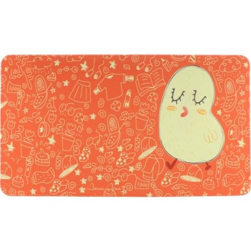 Cartoon Gaming Mouse Pad Non-Slip Rubber Base Cloth Laptop Mouse Mat Orange