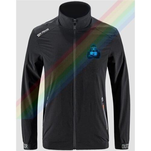 Check Out This Awesome "Gorilla + Mascot Slim Sport Jacket Mens Outdoor Zippered Comfortable Soft Jacket Casual Front Printing