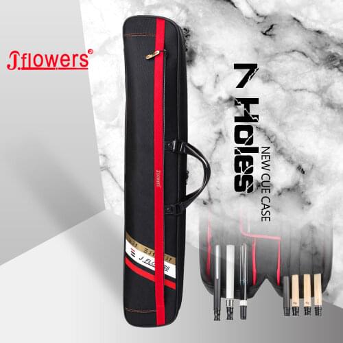 Jflower Billiard Case Waterproof Fabric Canvas Bag 3 Butts 4 Shafts 7 Holes Capacity Lightweight Portable Pocket Cue Case