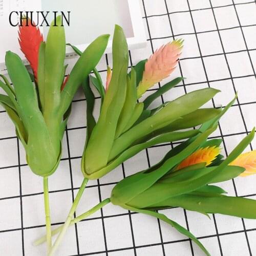 Indoor artificial tropical green succulent plants plastic fake flower wedding decoration DIY living room home garden decor
