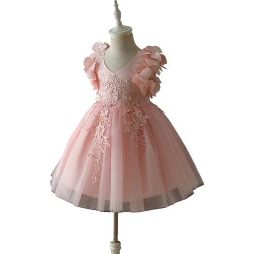 Christmas 3d lace flower Girl Dresses For 3 - 14 yrs Teenager Girls Graduation Party Wear Formal Dress Tulle Kids tutu ball gown
