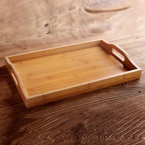 Hot New Multi-sizes Wooden Tea Breakfast Serving Trays With Handles Craft Plain Wood Platter Tea Tray Fruit Dish Or Pastry Plate