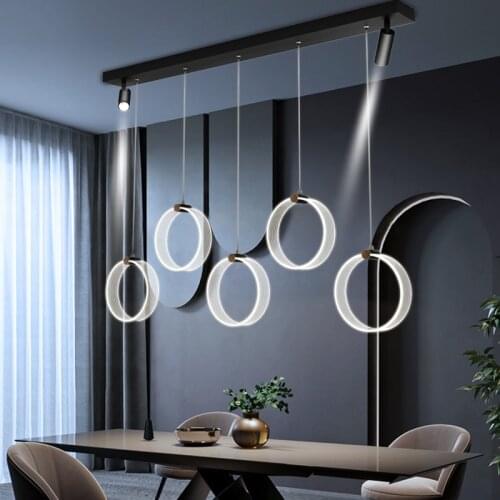 Modern LED chandelier black/gold ring chandelier lighting home luster for living room bedroom dining room lamps