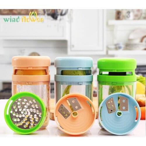 Wind flower Detachable Three-in-one Fruit And Vegetable Rotating Kitchen Multi-function Cut Carrot Wipe Wire Cutter
