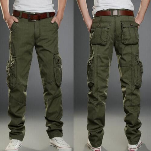 Mens Motorcycle Pants Tactical Overalls Leisure Cargo Pocket Combat Trousers New