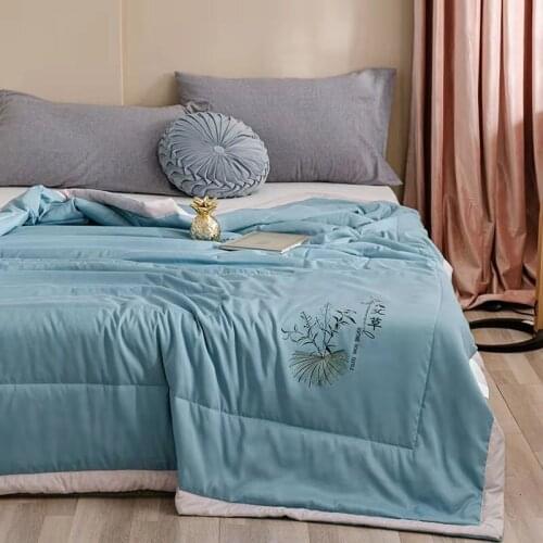 Summer Washed Cotton Quilt Air-conditioning Comforter Solid Color Soft Breathable Blanket Mosquito Repellent Bedspread Bed Cover