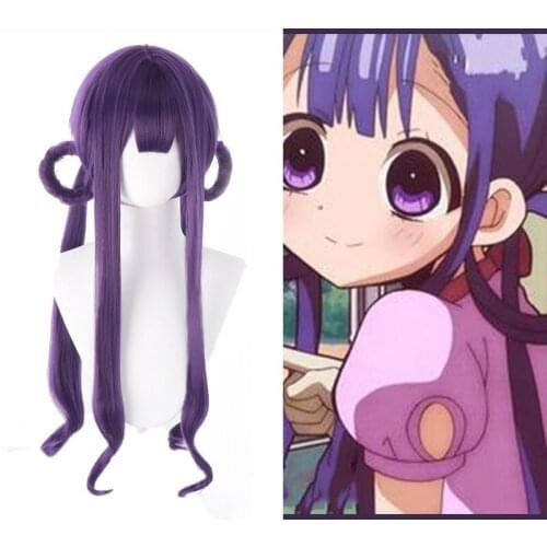 Anime Comic Jibaku Shounen Hanako kun Cosplay Wigs Akane Aoi Cosplay Wig Heat Resistant Synthetic Wig Long Purple Hairs