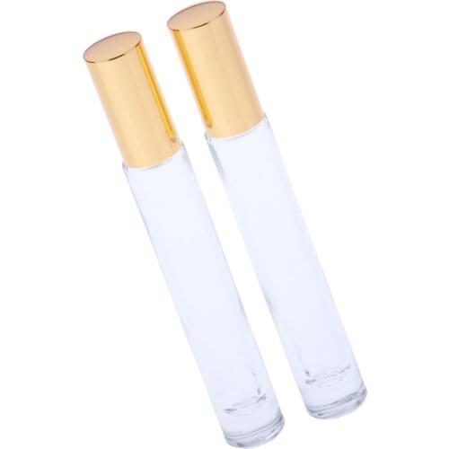 Perfeclan 2X Empty Perfume Roller Ball Bottles Case Essential Oil Glass Jars
