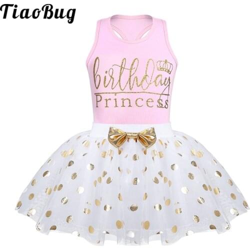 Toddler Baby Girls Glitter Ballet Tutu Skirt Set Sleeveless Top Vest with Tulle Skirt