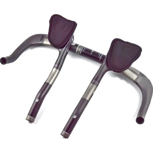 Full Carbon Fibre Bicycle Rest Put Handlebar Aero Carbon TT Handlebar Set Bike Handle Bars 3K Gray Matte