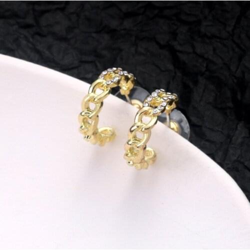 Simple Elegant Golden C Shape Earrings Women Jewelry Fashion Accessories Cute Cool Girl Gift