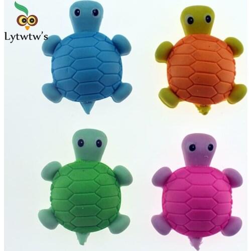 Clearance 1 Piece Lovely Cute Kawaii Eraser Rubber Korean Stationery Candy Color Colorful Tortoise Kid Gifts School Supplies