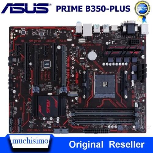 Socket AM4 DDR4 ASUS PRIME B350-PLUS Motherboard AMD B350 DDR4 64GB PCI-E 3.0 USB3.1 M.2 Original Desktop Used Mainboard DDR4