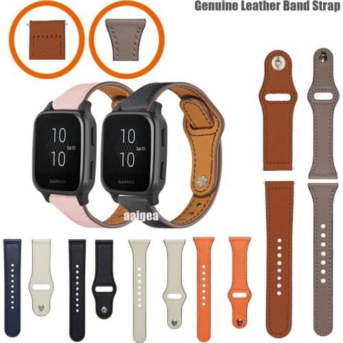 20mm 22mm Strap Genuine Leather Band For Garmin Venu /Venu Sq /Vivoactive 3 Music Smart Watch Accessories