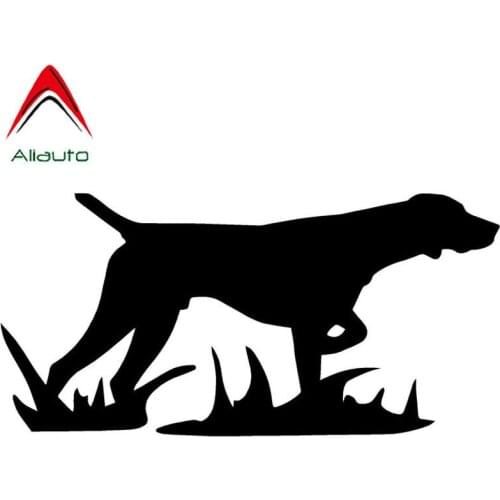 Aliauto Animals Car Stickers Hunting Dog Stylish Vivid Vinyl Reflective Decal Automobiles Accessories Black/Silver,17cm*8cm