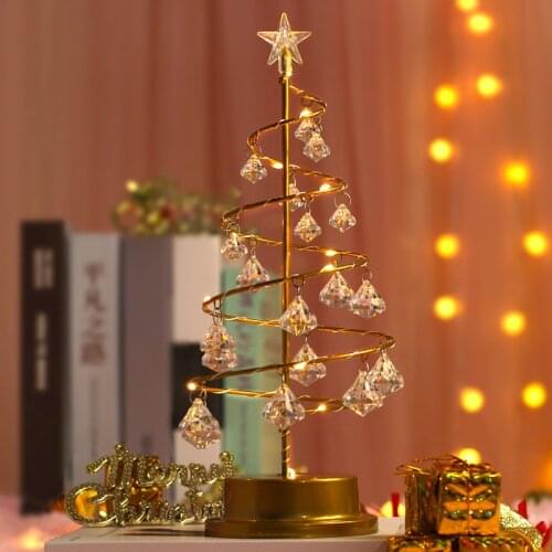 Christmas Tree Lights Lanterns Light Crystal Diamonds Table Lamp Room Bedroom Night Lights Desk Lamps Decoration Ornaments