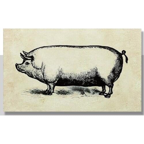 Pig Poster Retro Metal Tin Signs Plate Farm Art Wall Decor