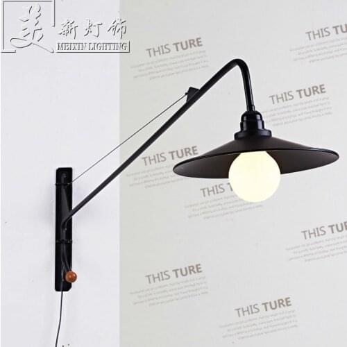 Vintage led wall light penteadeira rope aisle bedroom living room lampara pared cabecero de cama