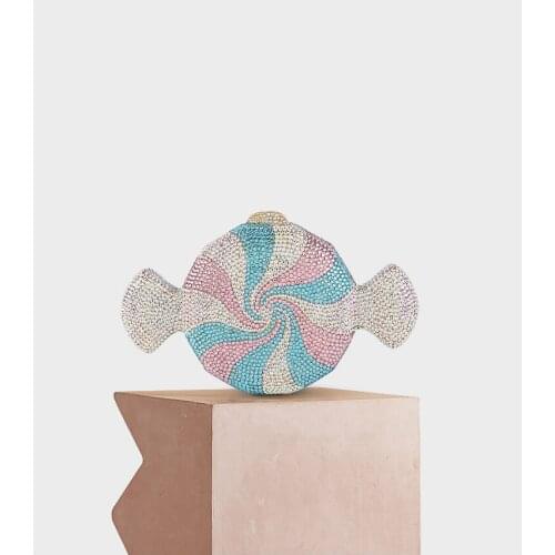 High Quality multi Color Crystal Handbags Women Evening bags Diamond Clutches Party Purses Fashion Ladies Wedding Chain Purse