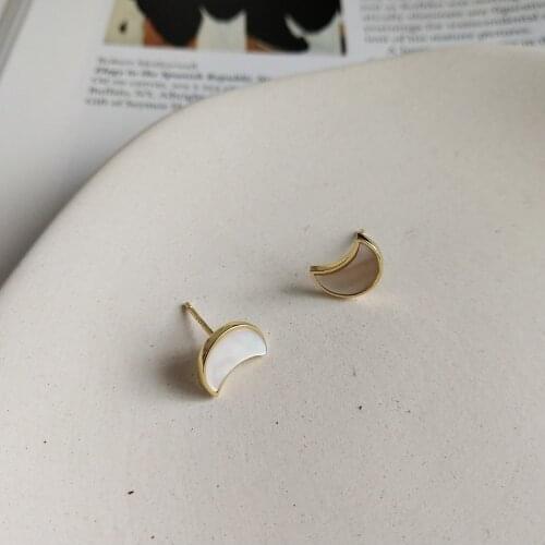 Amaiyllis 925 Sterling Silver Shell Moon Earrings For Women Fashion Elegant Jewelry Summer party Earrings