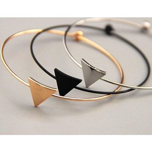 Vogue of new fund of 2016 minimalist design very fine copper qualitative geometry triangles female bracelet