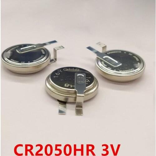 2pcs/lot high-temperature lithium CR2050HR CR2050 2050 3V manganese dioxide battery button batteries cell with leg feet