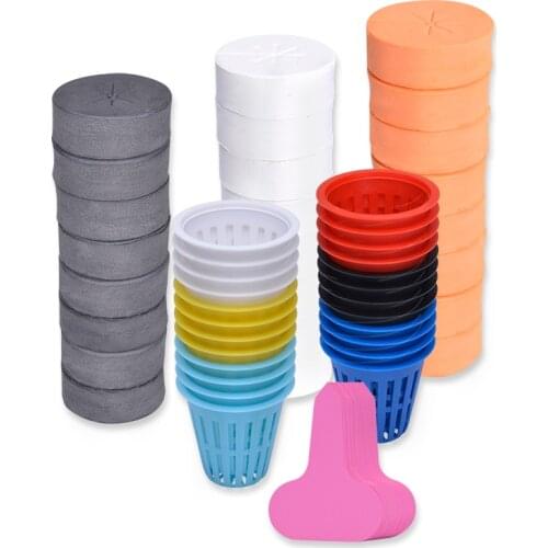 24 Pack 2 Inch Net Cups Pots Cloning Collar Garden Mesh Basket Hydroponics Aeroponic Supplies Cloning Foam Inserts Root guards