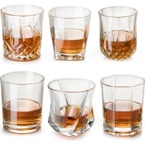 6Pcs/Set Transparent Handmade Wine Glass European Crystal Water Beer Whiskey Mug Spirit White Wine Cups For Bar Party Gifts