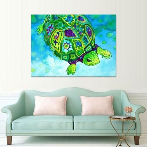 ArtSailing Tortidelic by Rachel Rosenkoetter HD print 1 piece canvas art Tortoise Poster Wall Pictures For Living Room CU-3391C