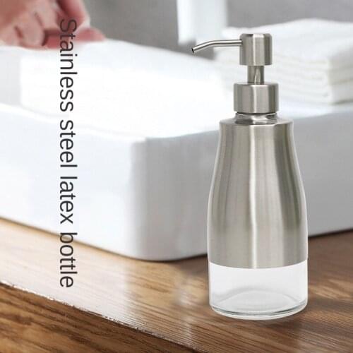 304 Stainless Steel Lotion Bottle + Glass See-through Hand Washing Bottle Press Bottle Hotel Shower Gel Bottle Soap Dispenser