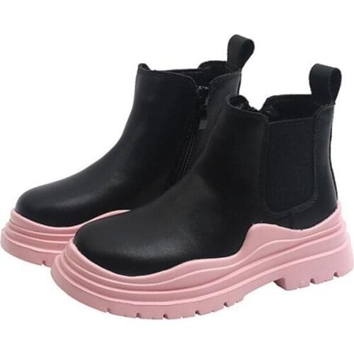 Childrens Boots Autumn 2021 Girls' Short Boots Chelsea Thick-soled Kid Martin Boots British Style Single Boots