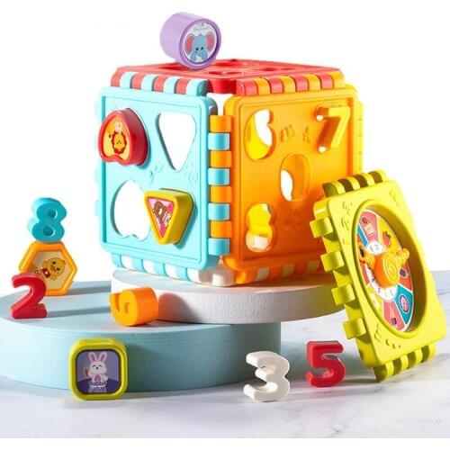 Baby Cube Shape Toys Sets Sorting Early Learning Educational Toys Infant First Blocks Set Color Shaped Matching Toys for Kids