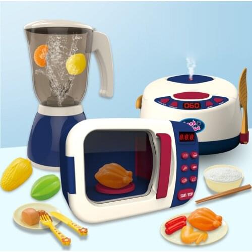 DIY Kids Kitchen Toys Simulation Electric Rice Cooker Interactive Toy Mini Kitchen Food Pretend Play House Role Playing Toys