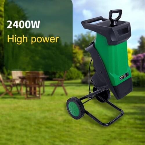 HT6533 Electric Branch Shredder Garden Shredders Small Household Fruit Garden Branch Shredder Tree Branch Crusher 2400W 450rpm