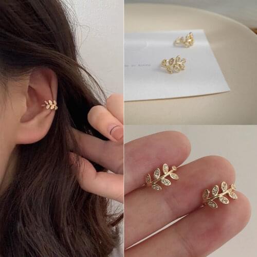 Fashion Crystal Rhinestone Ear Cuff Wrap Stud Clip Earrings for Women Bohemian No Piercing Trendy Earrings Jewelry