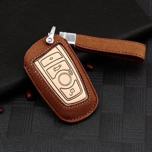 Leather Car Key Case For BMW 1/3/5/7 Series X3 X4 M2/3/4 Car Holder Shell Car-Styling Accessories Auto Key Protection Cover