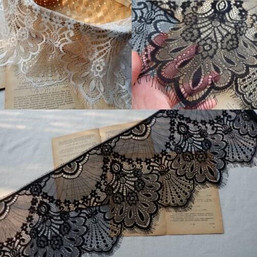 3yard Wide 25cm Retro single side eyelash wedding dress lace fabric home eyelash lace trim accessories X292