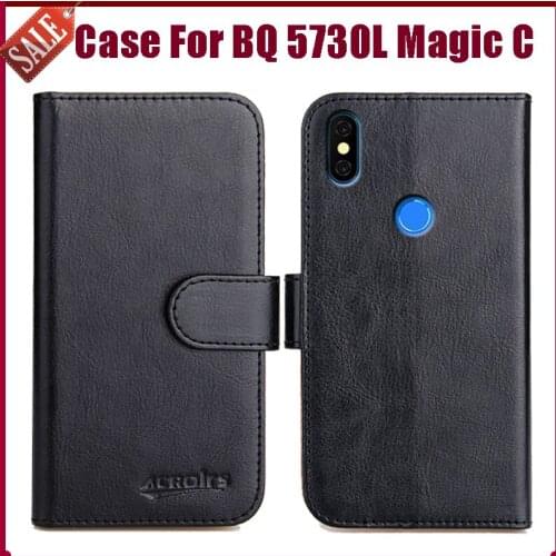 Hot! BQ 5730L Magic C Case 5.71" 6 Colors Flip Soft Leather Phone Wallet Cover Stand Function Case Credit Card Slots