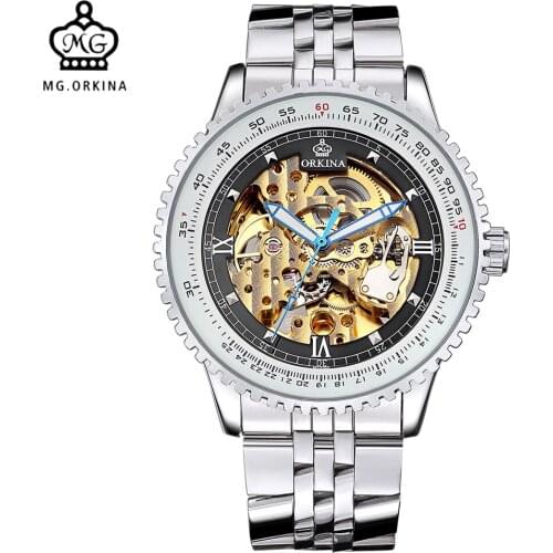 MG．ORKINA MG Mens Silver Watch