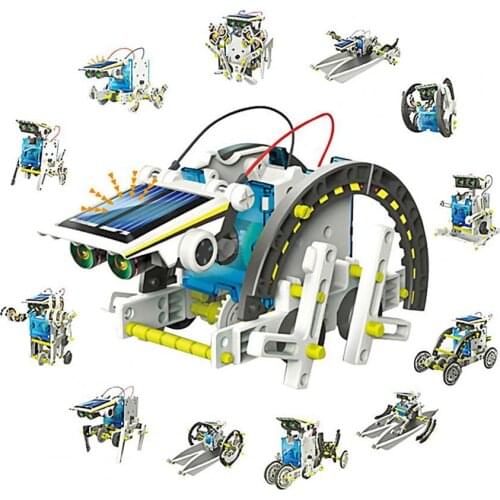 13 In 1 Solar Powered Assembly DIY Robot Model Kids Educational Toys for Children Gifts