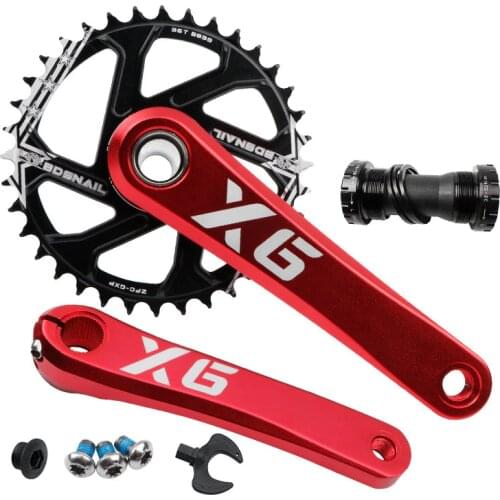 Mtb Mountain bike hollow integrated Modified Crankset CNC cutting aluminum alloy crank high strength GXP 170 175mm Chainwheel