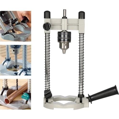 Adjustable Multi- Angle Drill Guide Attachment, Accuracy Precision Drill Guide Holder Stand Wood Drilling Positioning Bracket