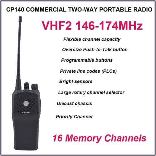 New Arrival Brand New CP140 VHF2 146-174MHz 16 Conventional Channels COMMERCIAL Portable Two-Way Radio(for motorola)