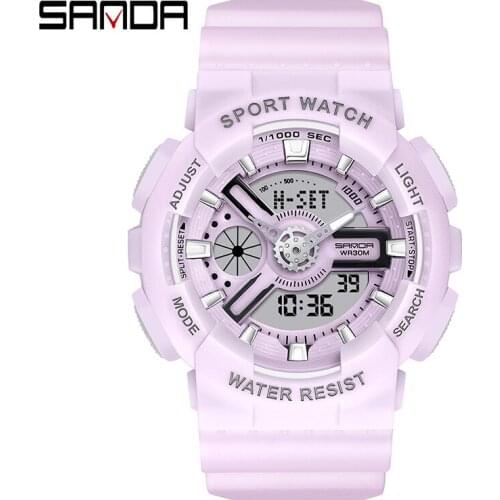 New sports watch of sandhi double display student watch Chaoren home color jelly childrens Watch