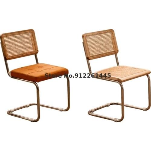 Nordic Rattan Dining Chair Home Designer Middle Ancient Chair Net Red Cafe Hotel Leisure Ins Wabi Style Chair