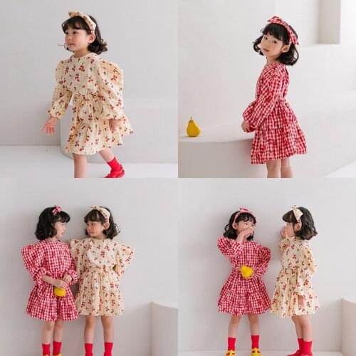 Girls Dresses 2021 Summer Printed Bubble Sleeve Tops T-Shirt Girls Shorts Skirt Mini Skirt Girls Clothing Childrens Clothing