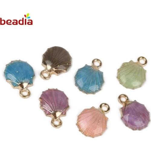 Approx 19x13mm Shell Pearlescent Drop Oil Charms Pendants for Bracelets key for Jewelry Making DIY Craft Jewlery Findings