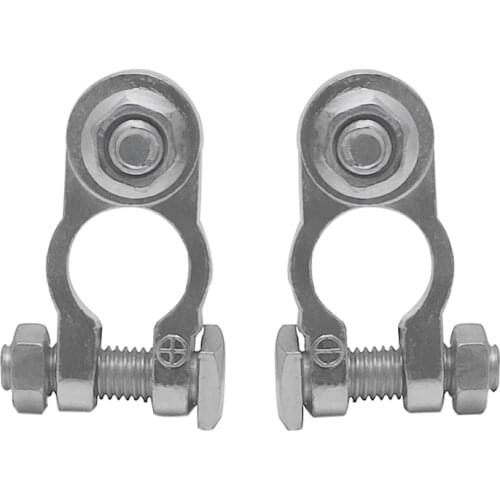 2Pcs Positive & Negative Cargo Type Zinc Coat Battery Terminals Clamp Connectors X6HF